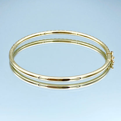 Halfway Diamond Bangle Bracelet in 14K Yellow Gold - L and L Jewelry